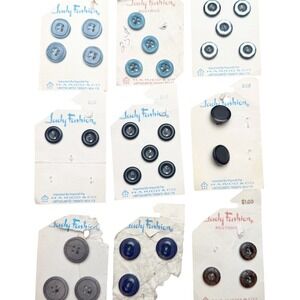 Lady Fashion Vintage Buttons Lot H.A. Kidd & Co Retro Sewing Notions Mixed Cards